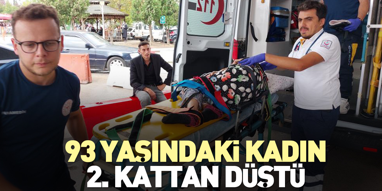 93 yaşındaki kadın 2. kattan düştü