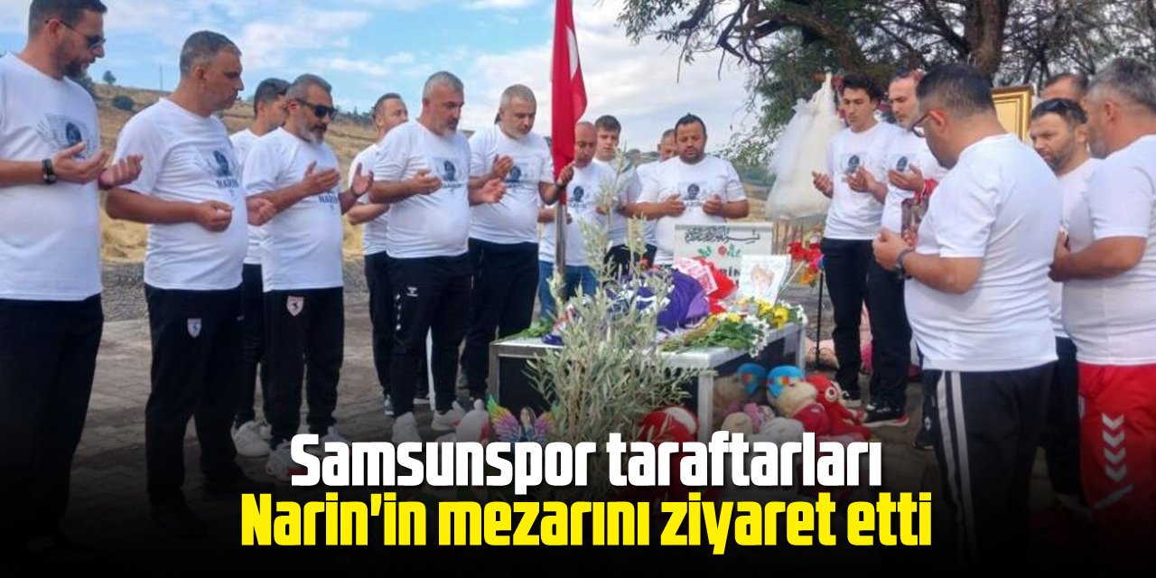 Samsunspor taraftarları Narin'in mezarını ziyaret etti