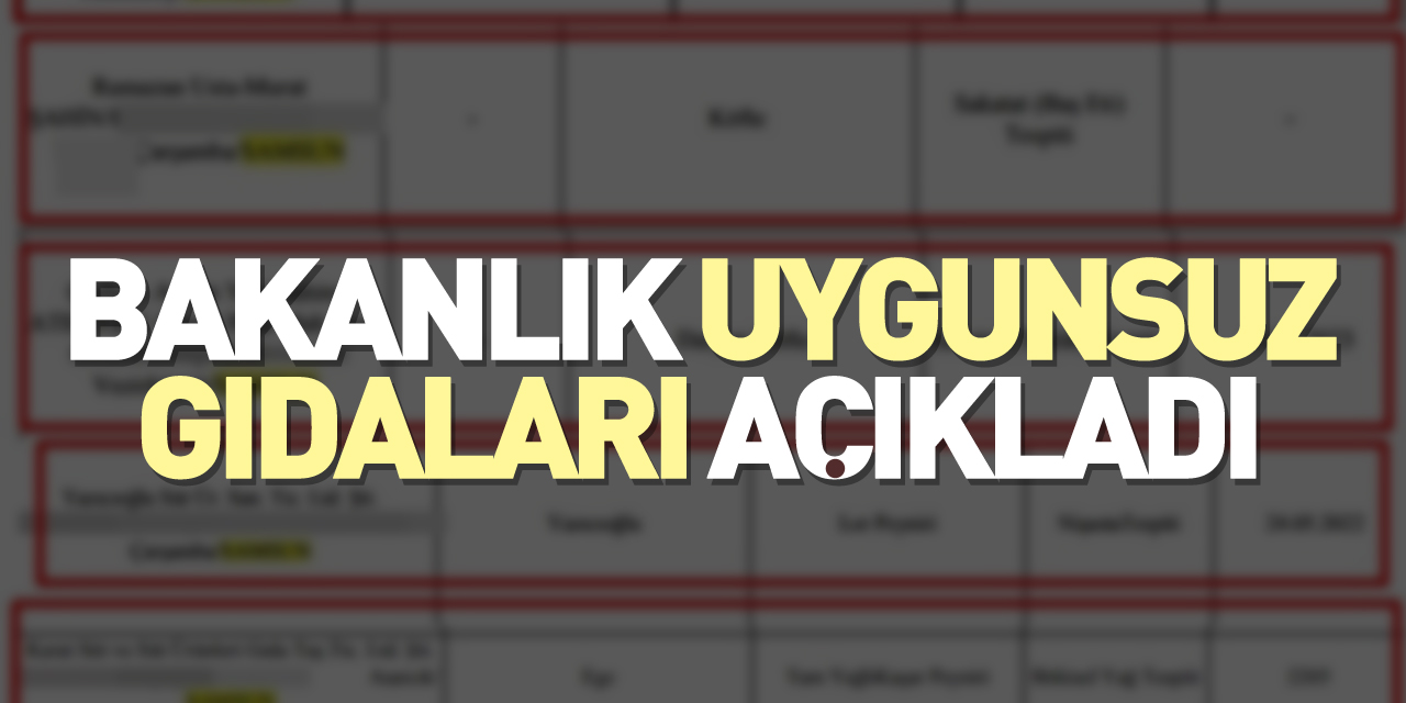 Bakanlık uygunsuz gıdaları açıkladı