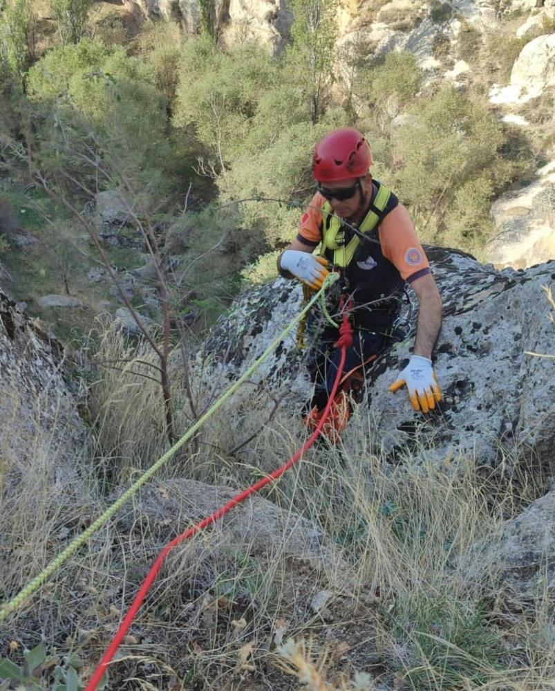 Mahsur kalan keçi AFAD ekiplerince kurtarıldı