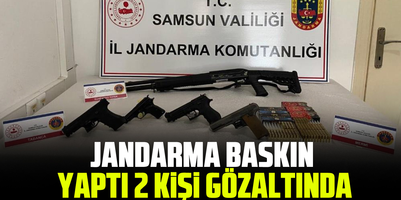 Jandarma baskın yaptı 2 kişi gözaltında