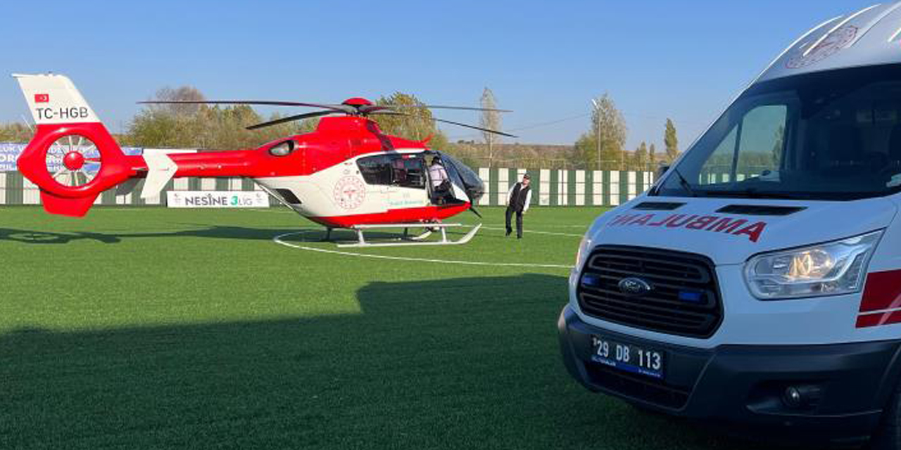 Boğazına fındık kaçan çocuk ambulans helikopterle Trabzon'a sevk edildi