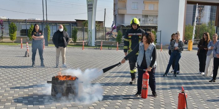 Mersin'de yangına müdahale eğitimi