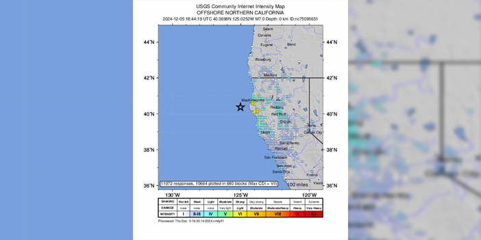 California açıklarında  deprem