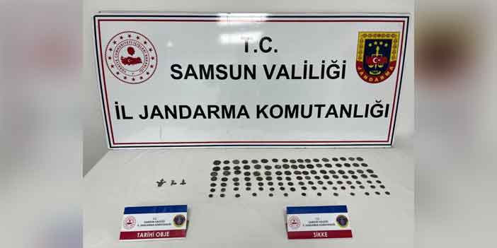 Samsun'da 113 adet sikke ele geçirdi