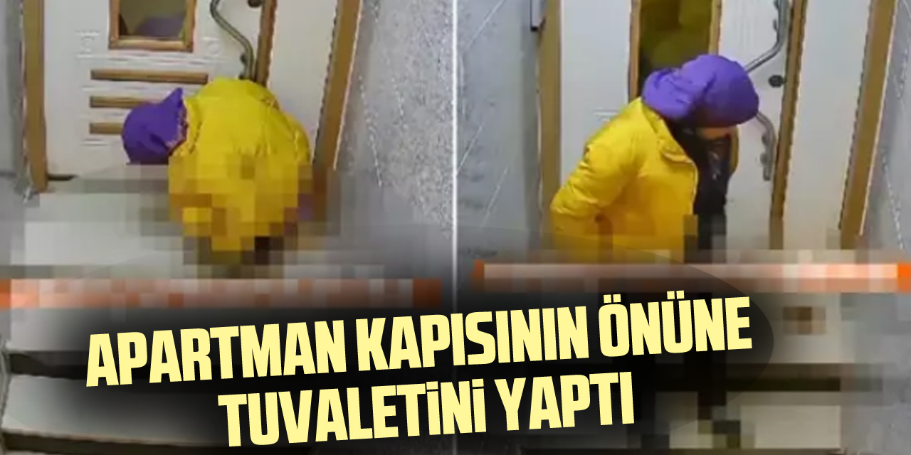 Esenyurt'ta bir kadın, apartman kapısı önüne tuvaletini yaptı