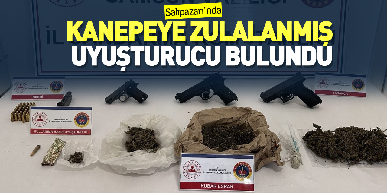 Kanepeye zulalanmış uyuşturucu bulundu