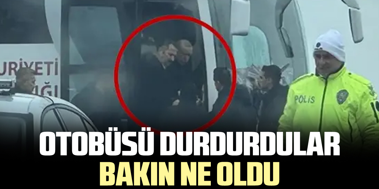 OTOBÜSÜ DURDURDULAR BAKIN NE OLDU