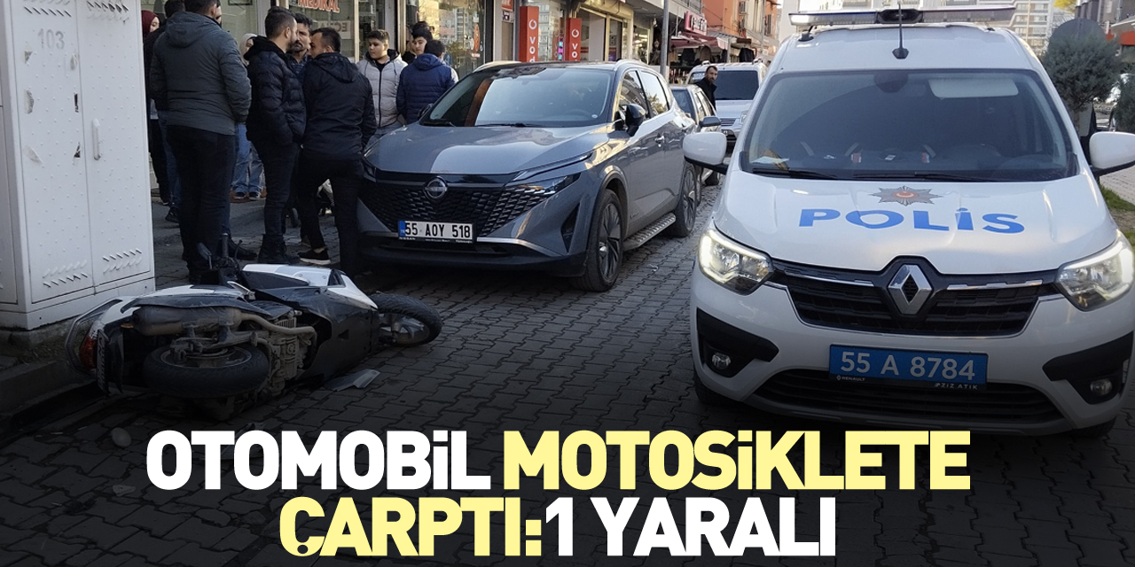 OTOMOBİL MOTOSİKLETE ÇARPTI:1 YARALI