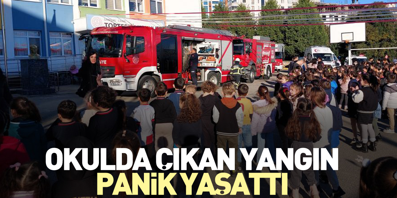 Okulda çıkan yangın panik yaşattı