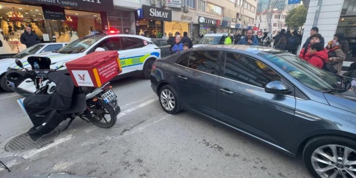 Trafiğe kapalı alanda motokuryeye çarptı