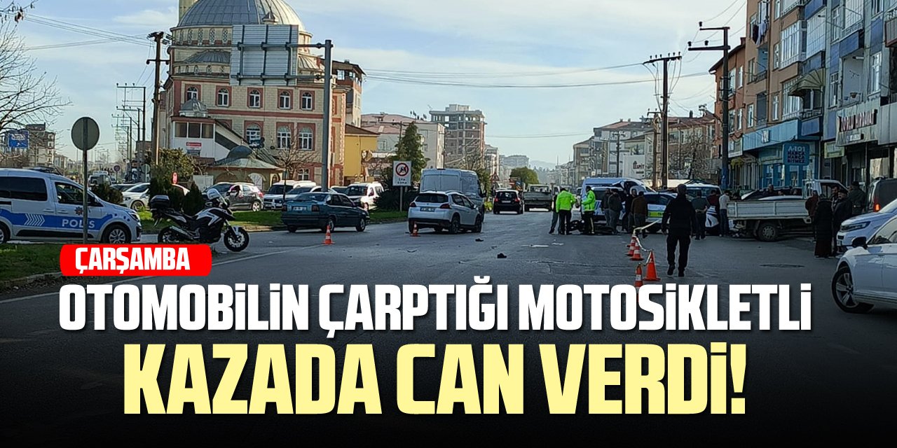 Otomobilin çarptığı motosiklet sürücüsü hayatını kaybetti