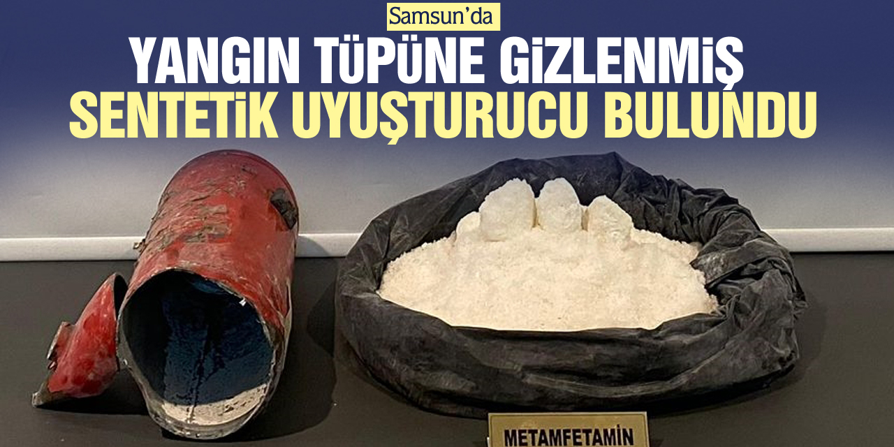 YANGIN TÜPÜNÜN İÇİNDEN UYUŞTURUCU ÇIKTI