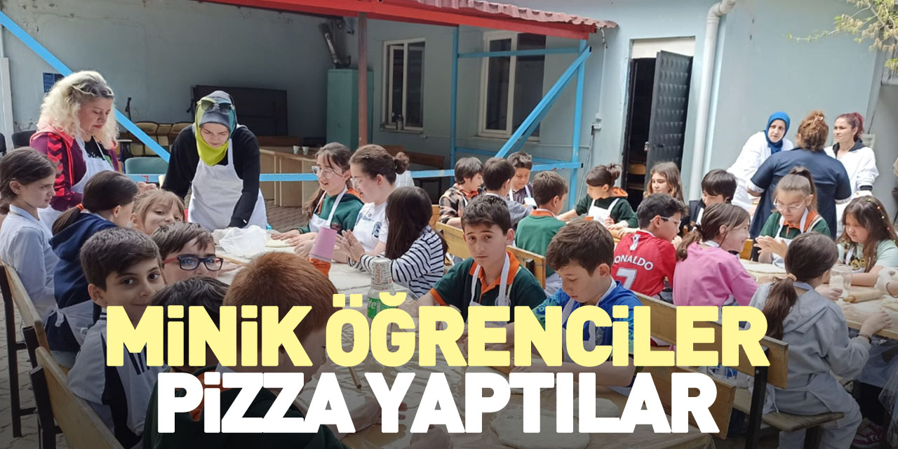 Minik öğrenciler pizza yaptılar