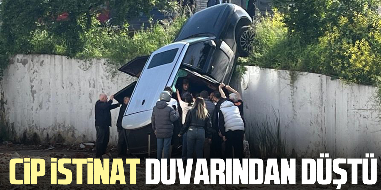 Cip istinat duvarından düştü