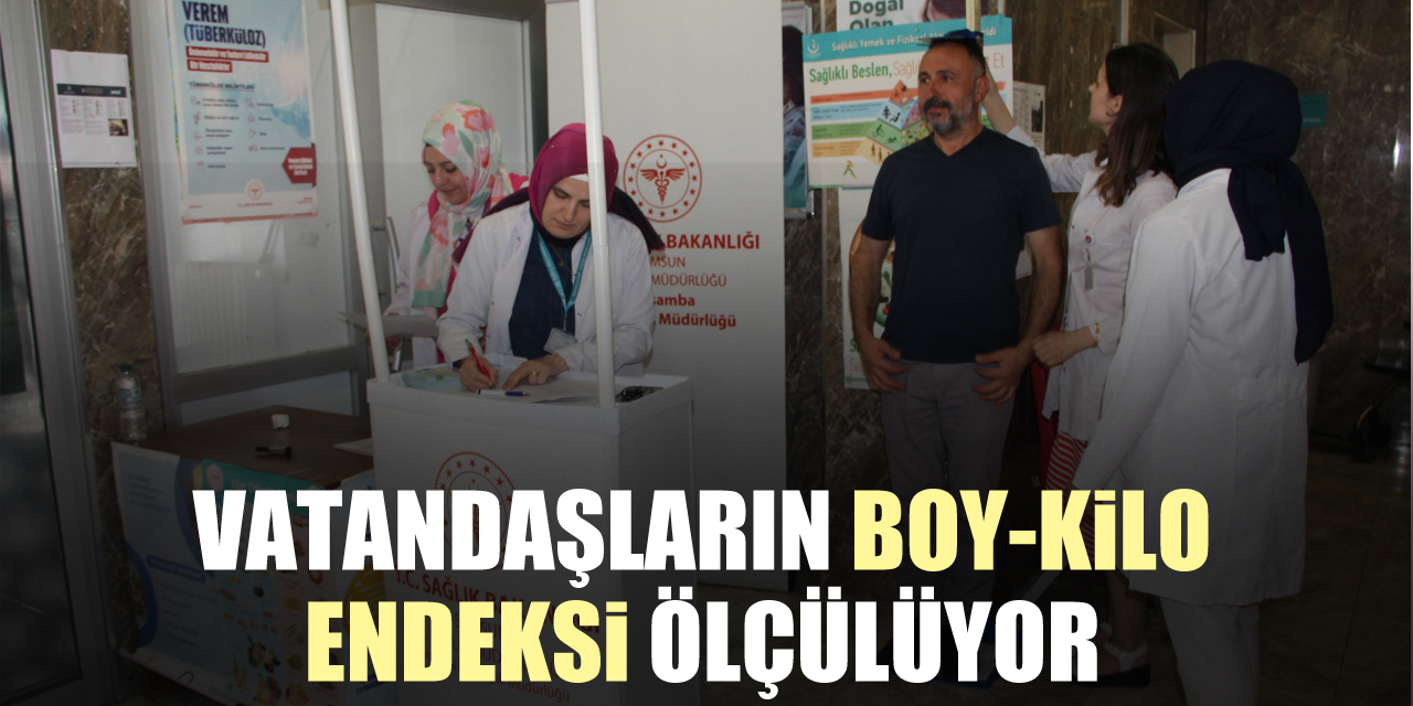 Vatandaşların boy-kilo endeksi ölçülüyor