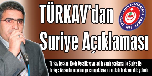 TÜRKAV’dan Suriye Açıklaması