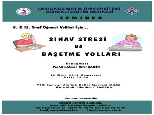 Velilere Sınav Stresiyle Baş Etme Yolları Anlatılacak