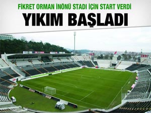 İnönü Stadında yıkım başladı