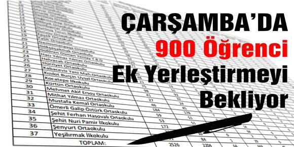 ÇARŞAMBA’DA 900 ÖĞRENCİ EK YERLEŞTİRMEYİ BEKLİYOR