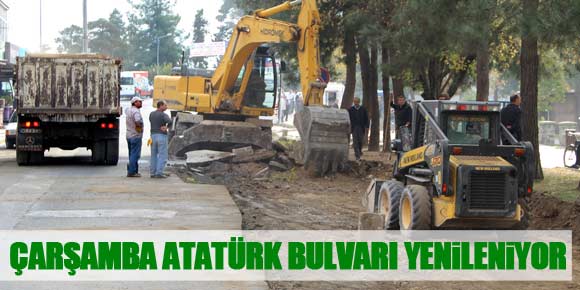 ÇARŞAMBA ATATÜRK BULVARI YENİLENİYOR