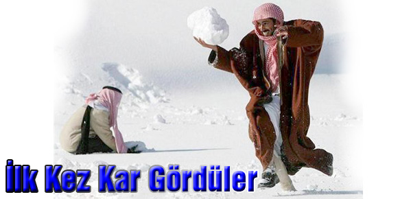Arap Turistler Hayatlarında İlk Kez Kar Gördü