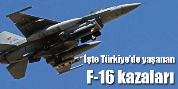 İşte Türkiye’de yaşanan F-16 kazaları