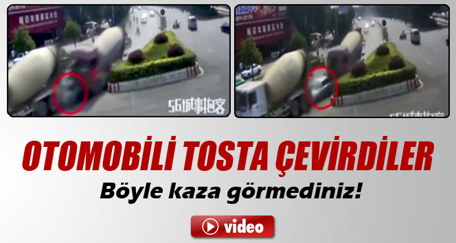 Otomobili tosta çevirdiler