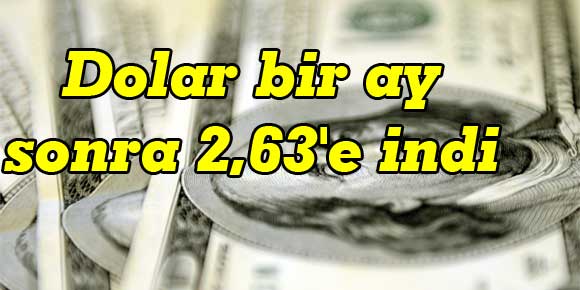 Dolar bir ay sonra 2,63e indi