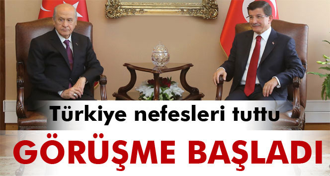 Davutoğlu ile Bahçelinin görüşmesi başladı