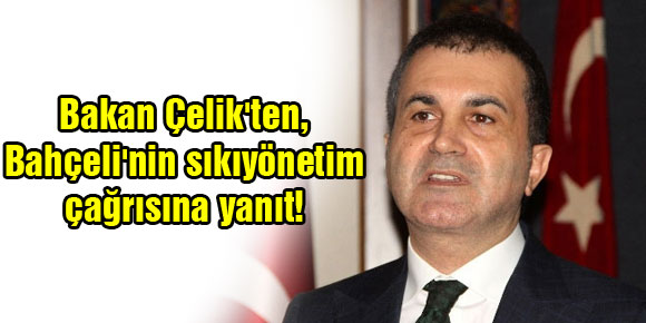 Bakan Çelikten, Bahçelinin sıkıyönetim çağrısına yanıt!