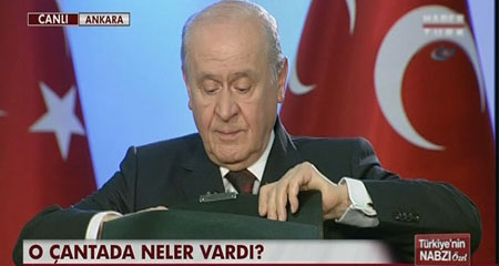 Bahçeli, çantada neler olduğunu açıkladı