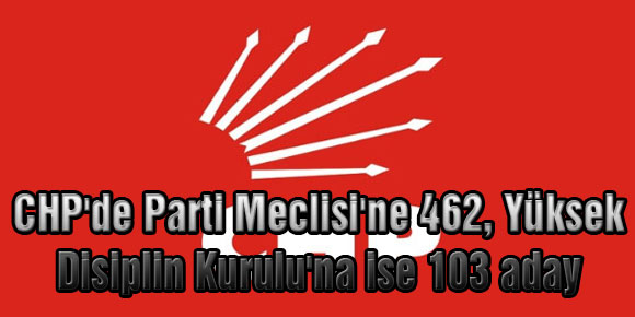 CHPde Parti Meclisine 462, Yüksek Disiplin Kuruluna ise 103 aday