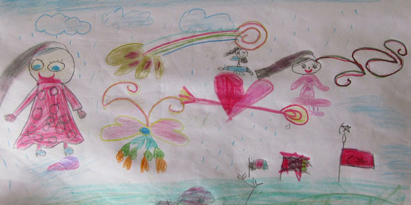 Sığınmacı çocukların hayallerini çizdiği resimler yürek dağladı