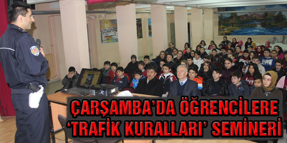 ÇARŞAMBA’DA ÖĞRENCİLERE ‘TRAFİK KURALLARI’ SEMİNERİ