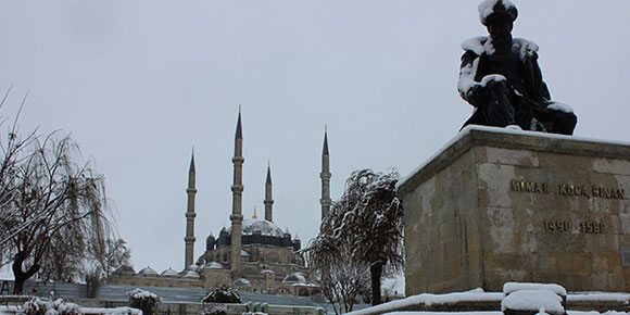 Edirne’de kar yağışı etkili oldu