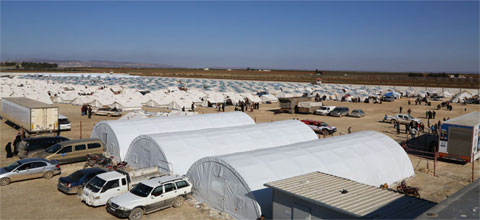 Suriyede çadır kent oluşturuluyor