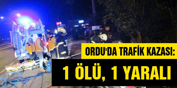 ORDUDA TRAFİK KAZASI: 1 ÖLÜ, 1 YARALI