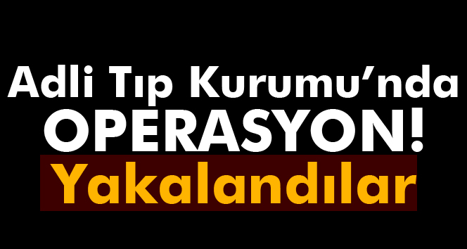 Adli Tıp Kurumunda FETÖ operasyonu