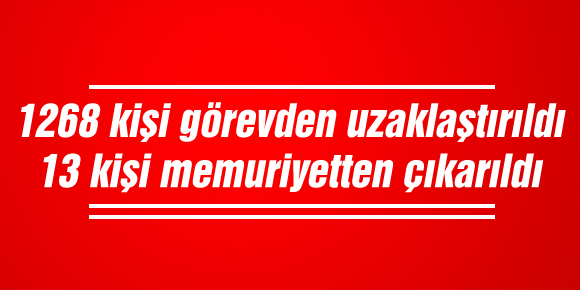 Samsun’da 1268 kişi görevden uzaklaştırıldı, 13 kişi memuriyetten çıkarıldı