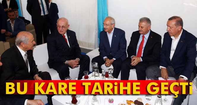 Erdoğan, miting öncesi liderler ile sohbet etti