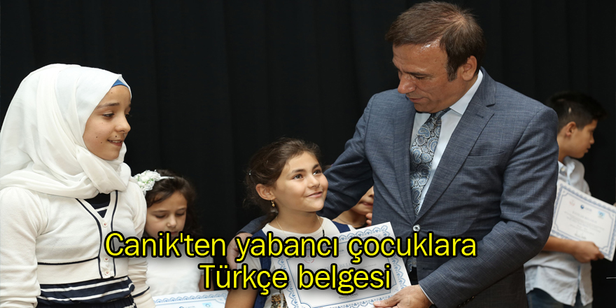 Canik'ten yabancı çocuklara Türkçe belgesi