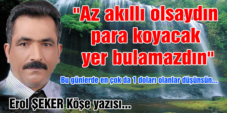 "Az akıllı olsaydın para koyacak yer bulamazdın"