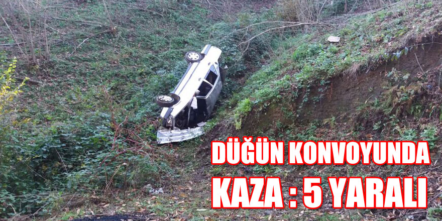 Düğün konvoyunda kaza: 5 yaralı