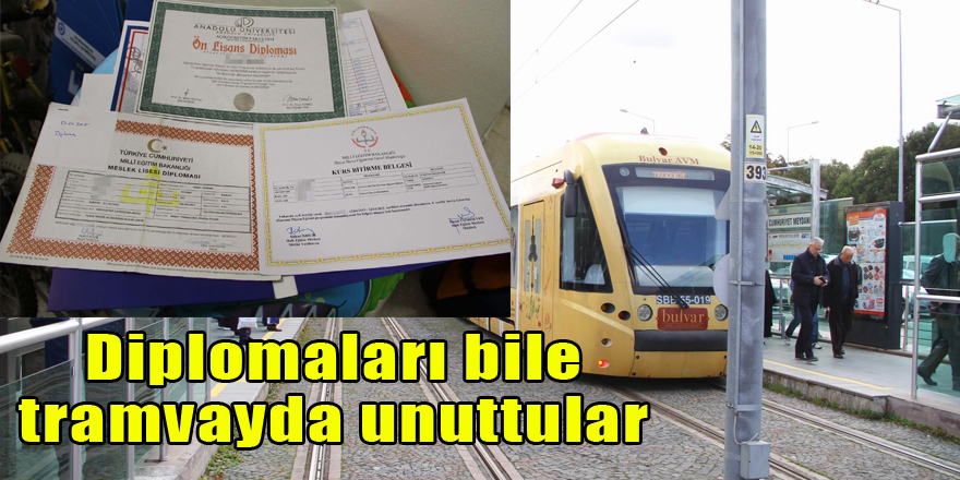 Diplomaları bile tramvayda unuttular