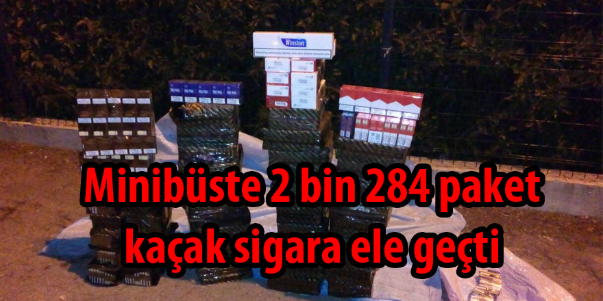 Minibüste 2 bin 284 paket kaçak sigara ele geçti: 2 gözaltı