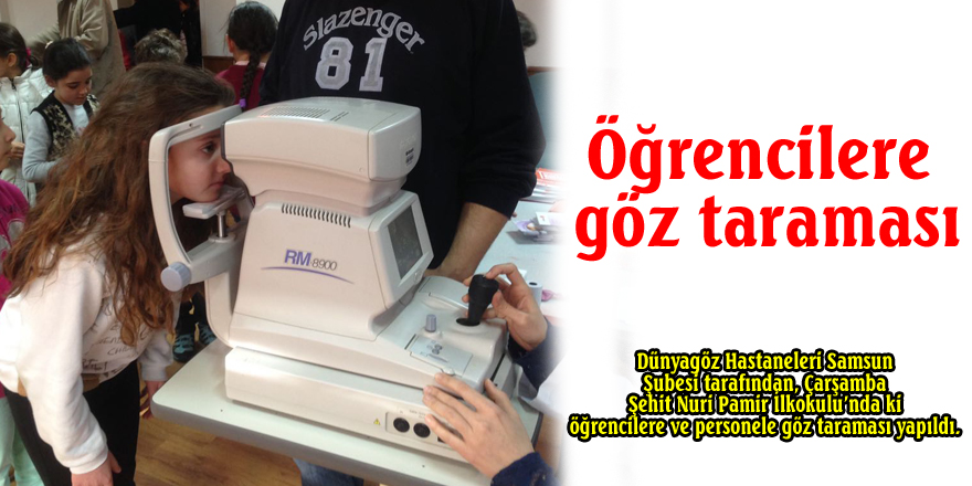 Öğrencilere göz taraması