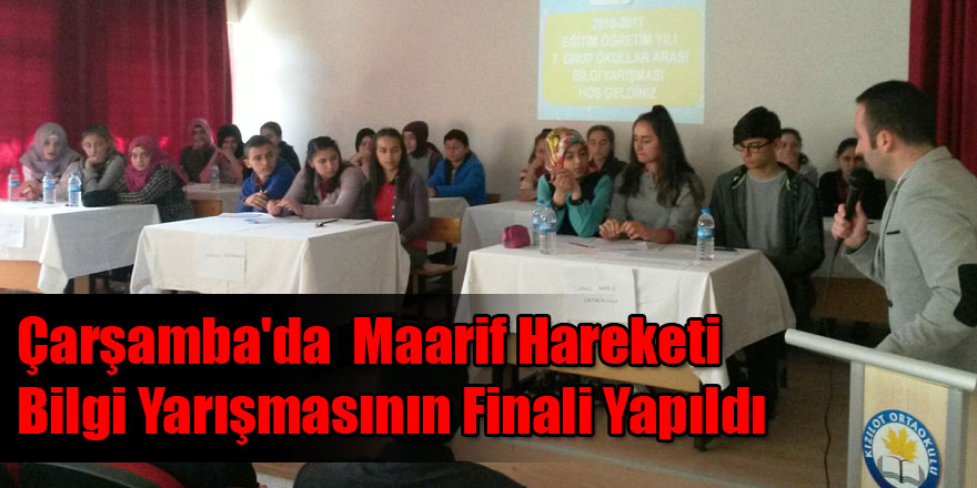 Çarşamba'da  Maarif Hareketi Bilgi Yarışmasının Finali Yapıldı