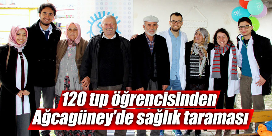 120 tıp öğrencisinden Ağcagüney’de sağlık taraması