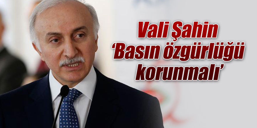 Vali Şahin: "Basın özgürlüğü korunmalı"